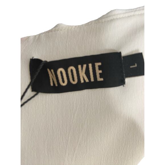 Nookie Bliss Cut Out Gown Maxi Dress One Shoulder Cut-Out Front High Slit Large - Picture 8 of 14